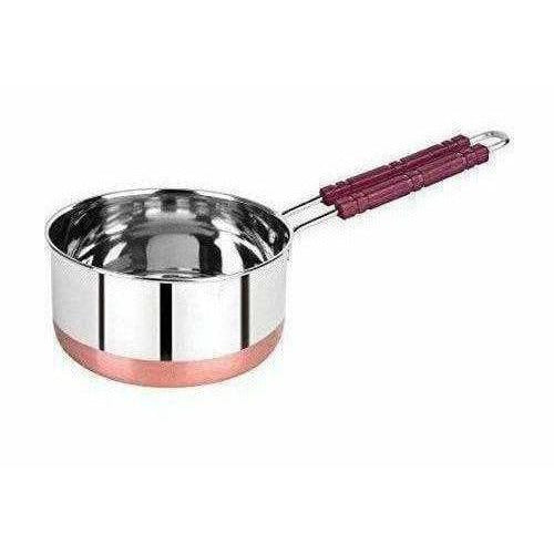 Stainless Steel Sauce Pan Round Copper Bottom - Mirror Finish Designer