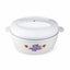 Roti Plus Plastic Casserole with Lid - White & Grey Color Combination