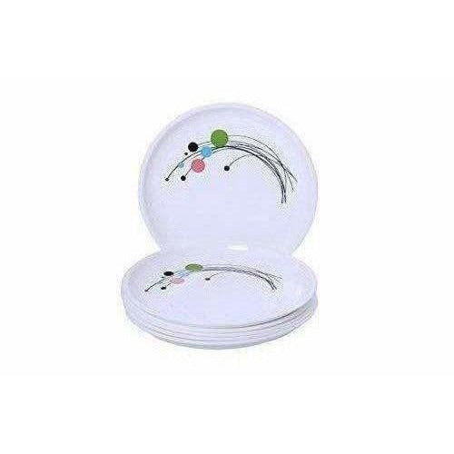 Round Plastic Half Plate Set, Set of 6, White Main Image