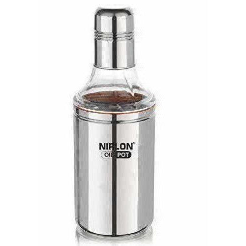 Nirlon Stainless Steel Oil Pot, 1 Litre, Silver Hover Image