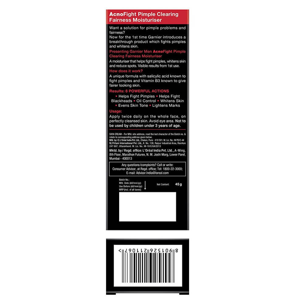 Garnier Men Acno Fight Pimple Clearing Brightening Moisturizer