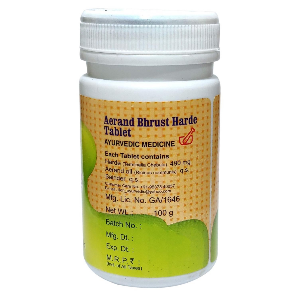 Lion Ayurveda Aerand Bhrust Harde Tablets