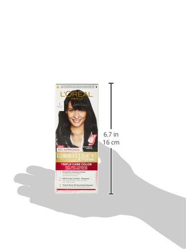 L'Oreal Paris Excellence Hair Color Small Pack No.1, Natural Black, 25ml+25g