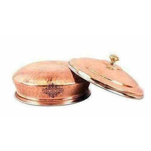 Steel Copper Handi Bowl With Lid Main Image
