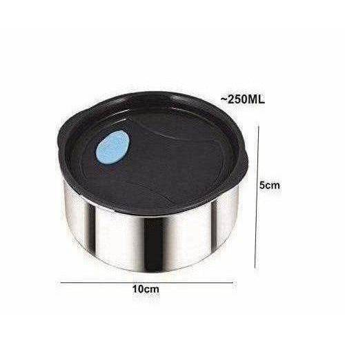 Stainless Steel Lunch Box Set with Pouch, 250ml, Set of 4