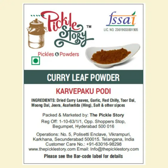 The Pickle Story Curry Leaf Powder