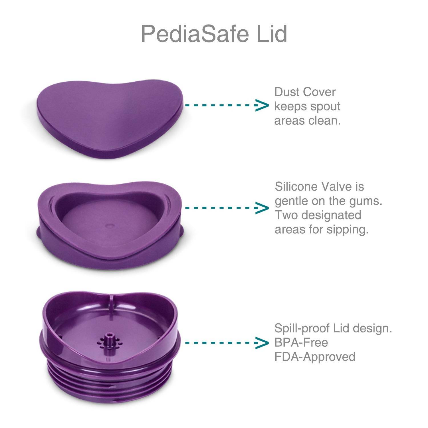 Vaya Drynk Stainless Steel Tumbler with Spill-Proof PediaSafe Lid - 350ml (Purple)