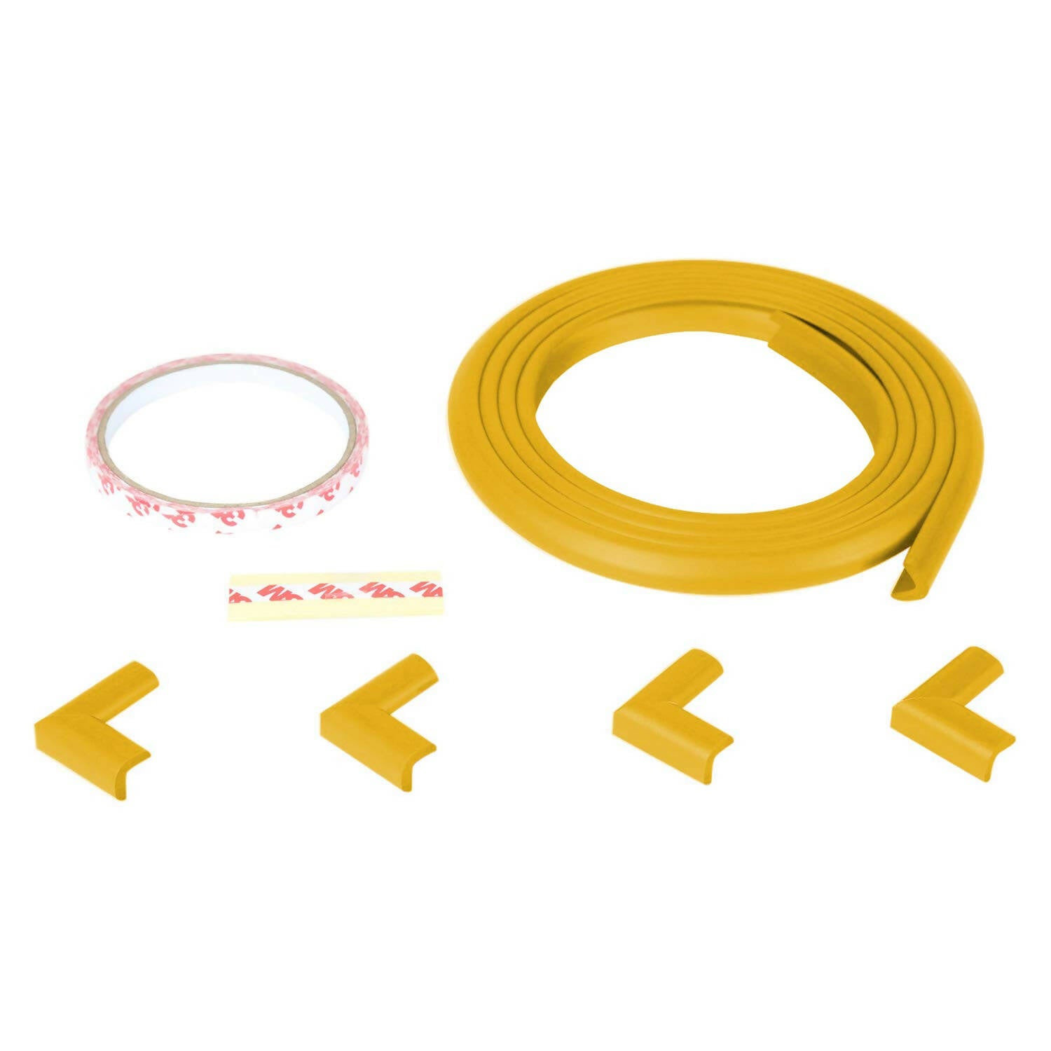 Safe-O-Kid Unique High Density L-Shaped 2 Mtr Long Mini 1 Edge Guard With 4 Corner Cushions - Yellow