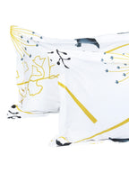 Story@home White & Blue Floral King Bedsheet with 2 Pillow Covers