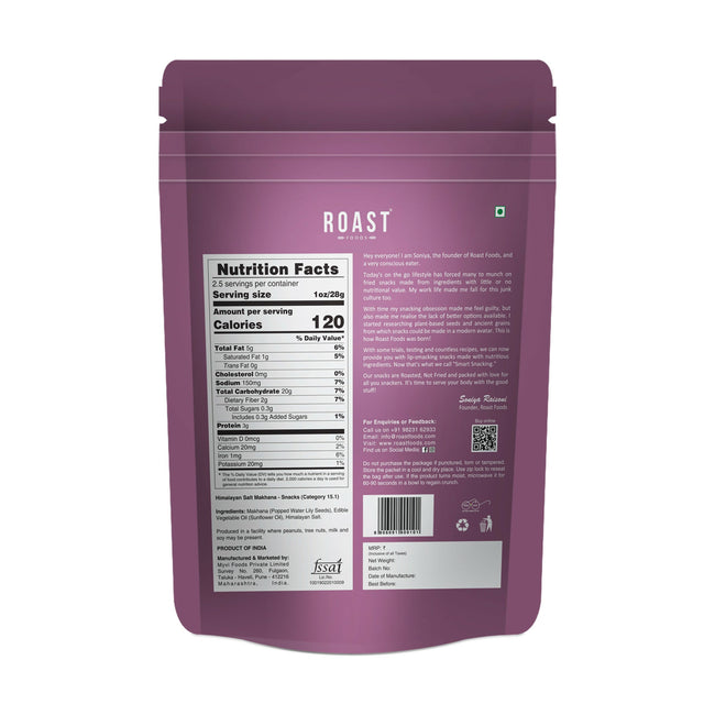 Roast Foods Makhana Himalayan Salt Main Image