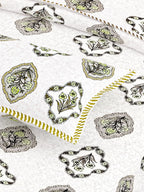 Purple White Ethnic Motifs Cotton 200TC King Bedsheet With 2 Zipper Pillow Covers - King Size by House of Ree