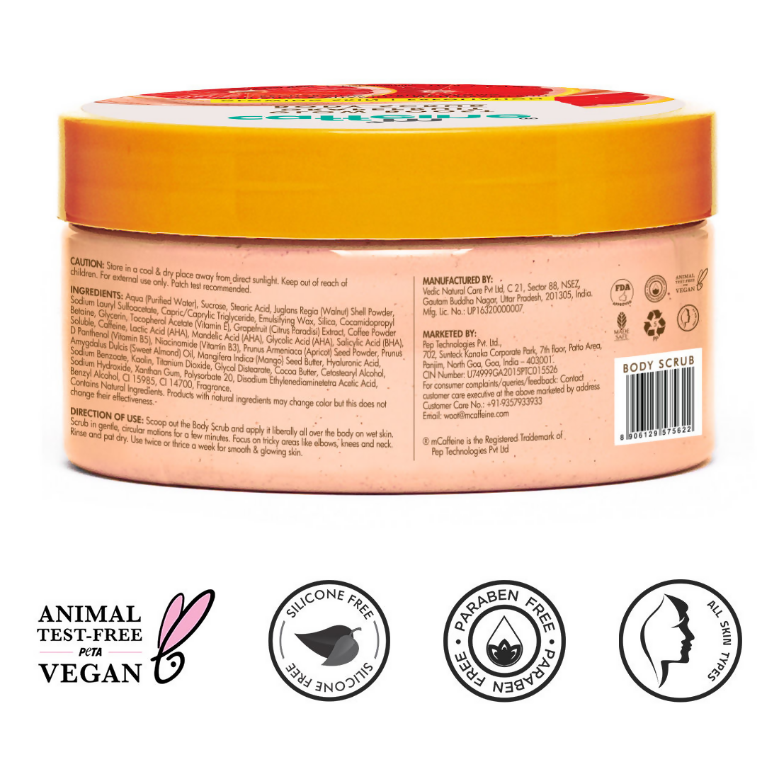 mCaffeine Glow Boost Grapefruit Body Scrub