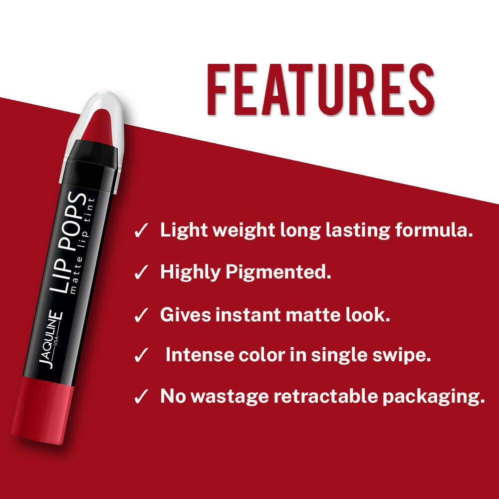 Jaquline USA Lip Pops Matte Lip Tint - Cherry Pop 04