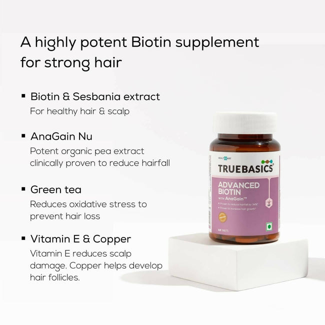 TrueBasics Advanced Biotin with AnaGain Tablets Main Image