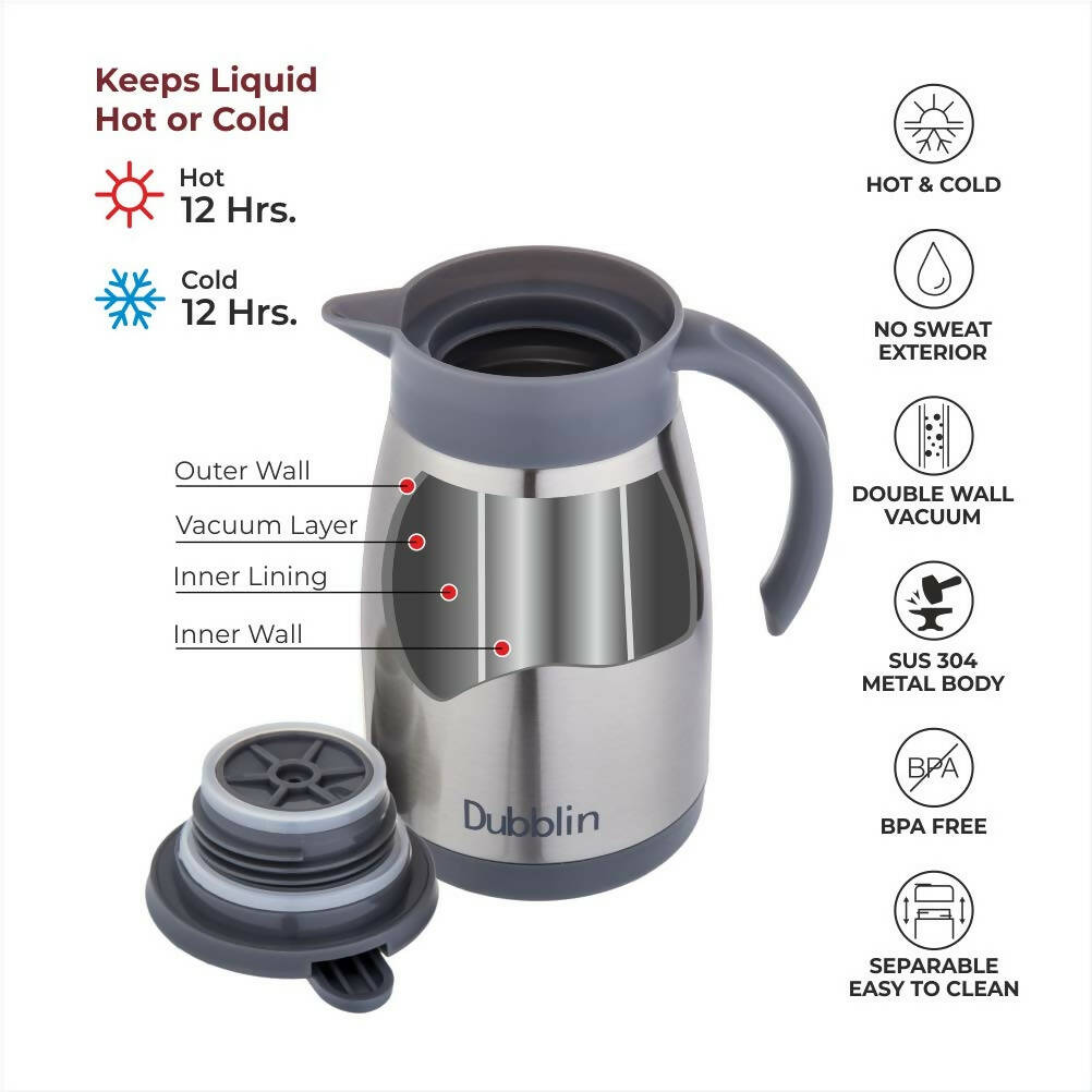 Dubblin Cafe Stainless Steel Double Wall Vacuum Insulated Thermos Flask
