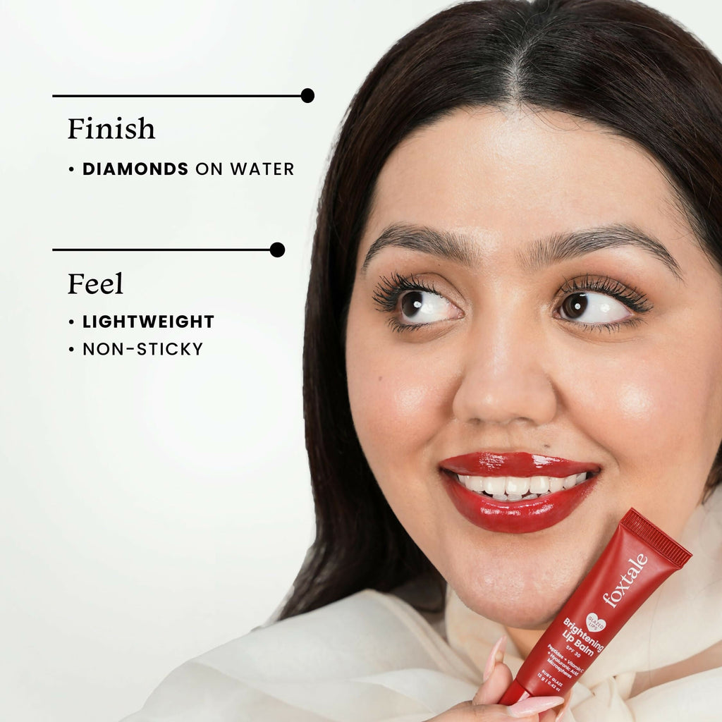 Foxtale Brightening SPF 30 Lip Balm - Ruby Glaze (Blueberry), Brightens Lips, Reduces Pigmentation