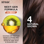 Streax Gel No Ammonia 100% Grey Coverage Hair Color - Natural Brown 4