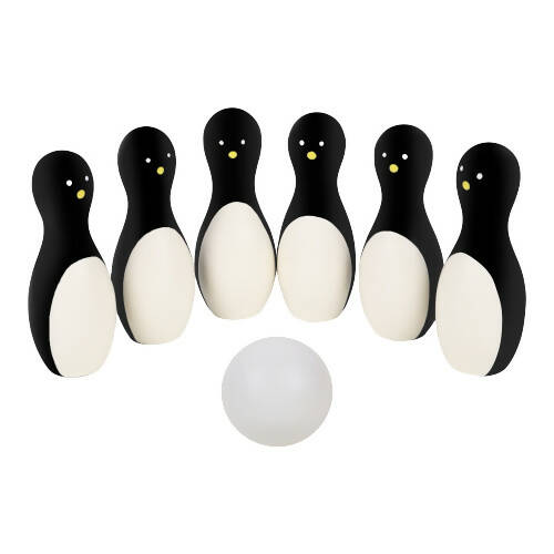 Matoyi Wooden Penguin Bowling Set For Kids Hover Image