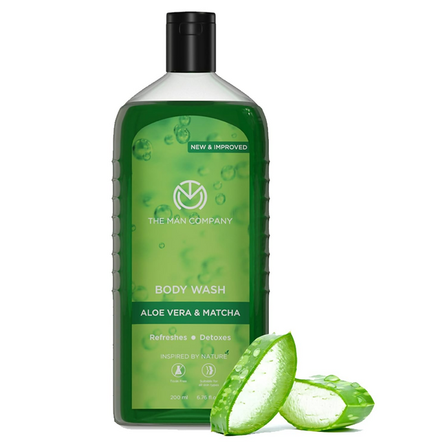 The Man Company Aloe Vera & Matcha Body Wash For Glowing & Smooth Skin Enriched With Green Tea & Moringa Leaf Extract Hover Image