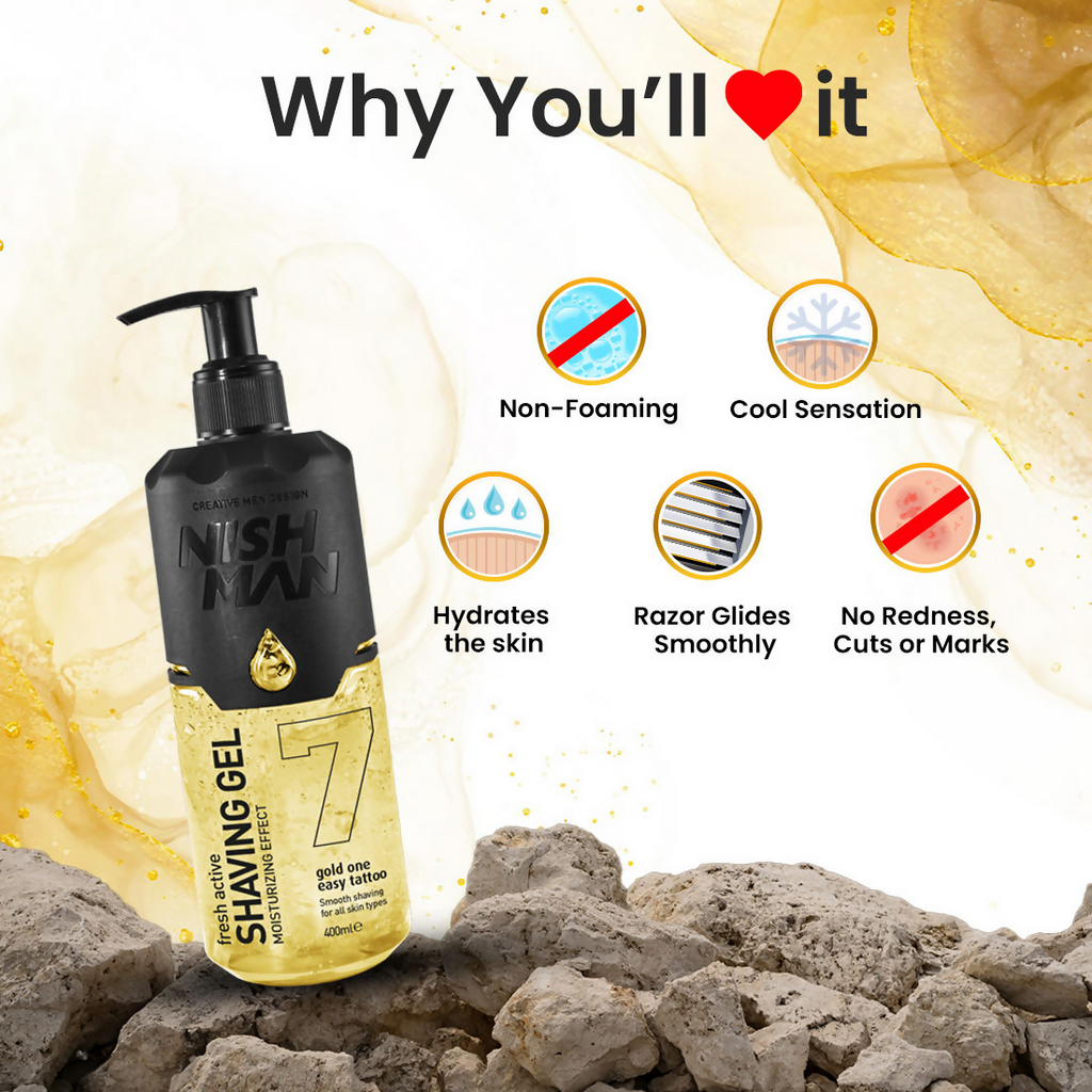 NishMan Fresh Active Shaving Gel Moisturizing Effect - Gold One