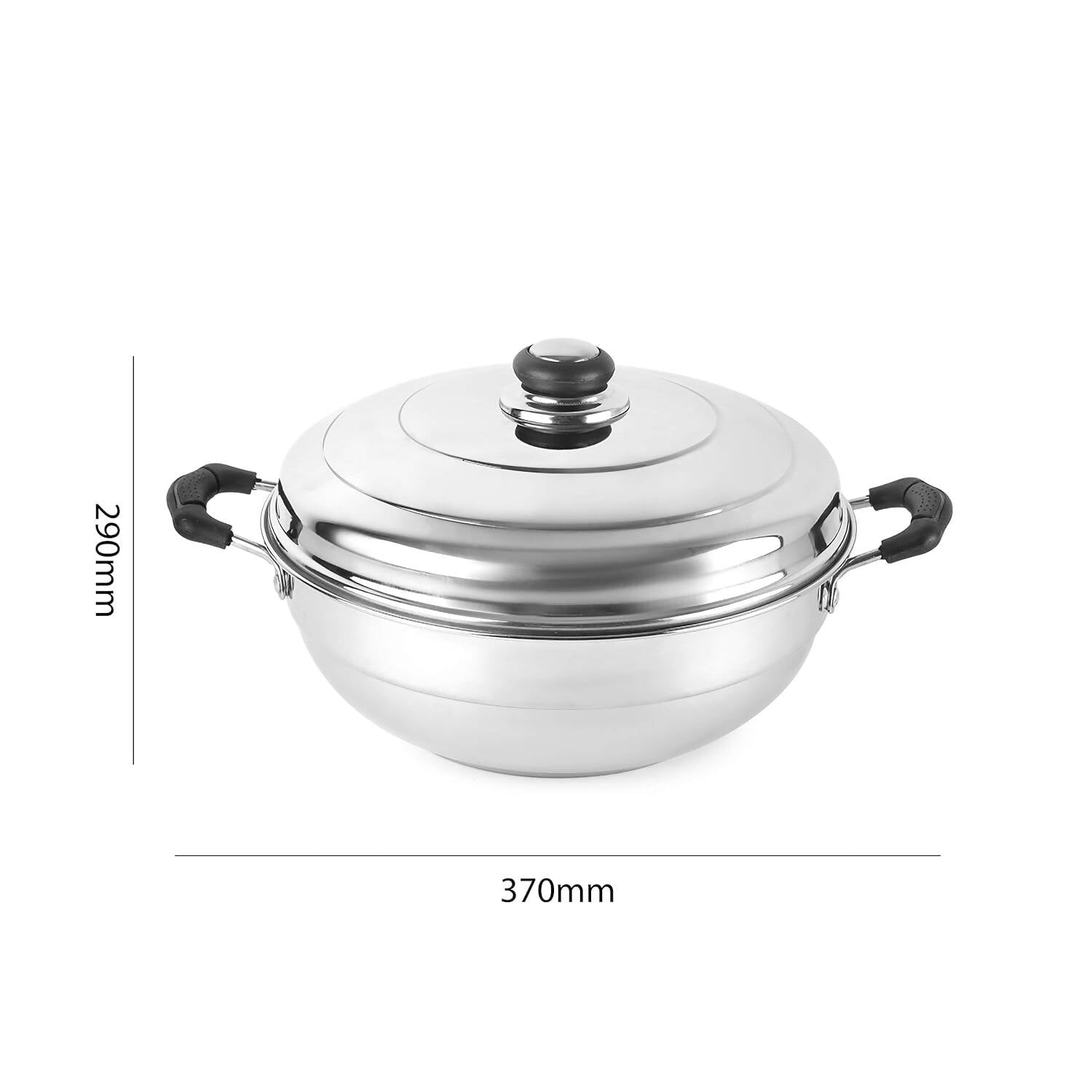 Cello Stainless Steel Induction Base Idli Cooker (Idly Maker) And Multi Kadhai With 6 Plates