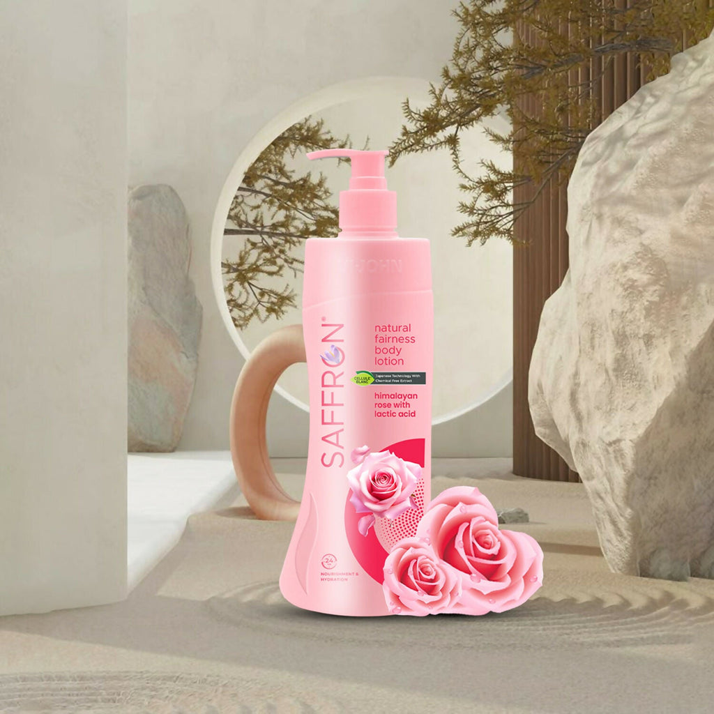 VI-JOHN Saffron Natural Fairness Body Lotion Himalayan Rose with Lactic Acid Deep Nourishment for Soft & Radiant Skin For All Skin Types