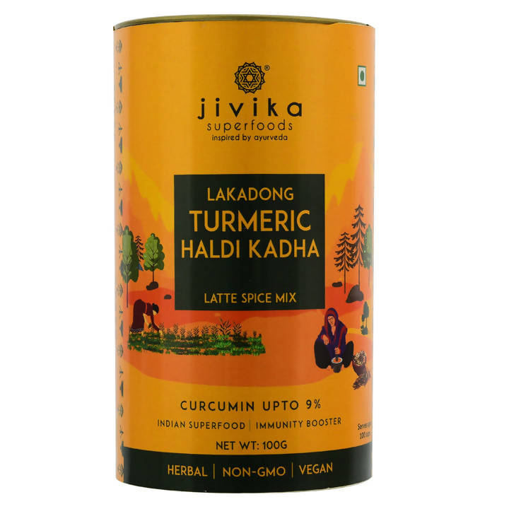 Jivika Naturals Lakadong Turmeric Haldi Kadha Latte Spice Mix