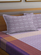 Arrabi Multicoloured 300 TC Super King Ethnic Motifs Cotton Bedsheet with 2 Pillow Covers
