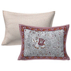 Rudra Bazaar Grey 210 TC Cotton Double King Bedsheet With 2 Pillow Covers