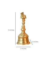 CraftVatika Gold-Toned Brass Hand Held Pooja Bell