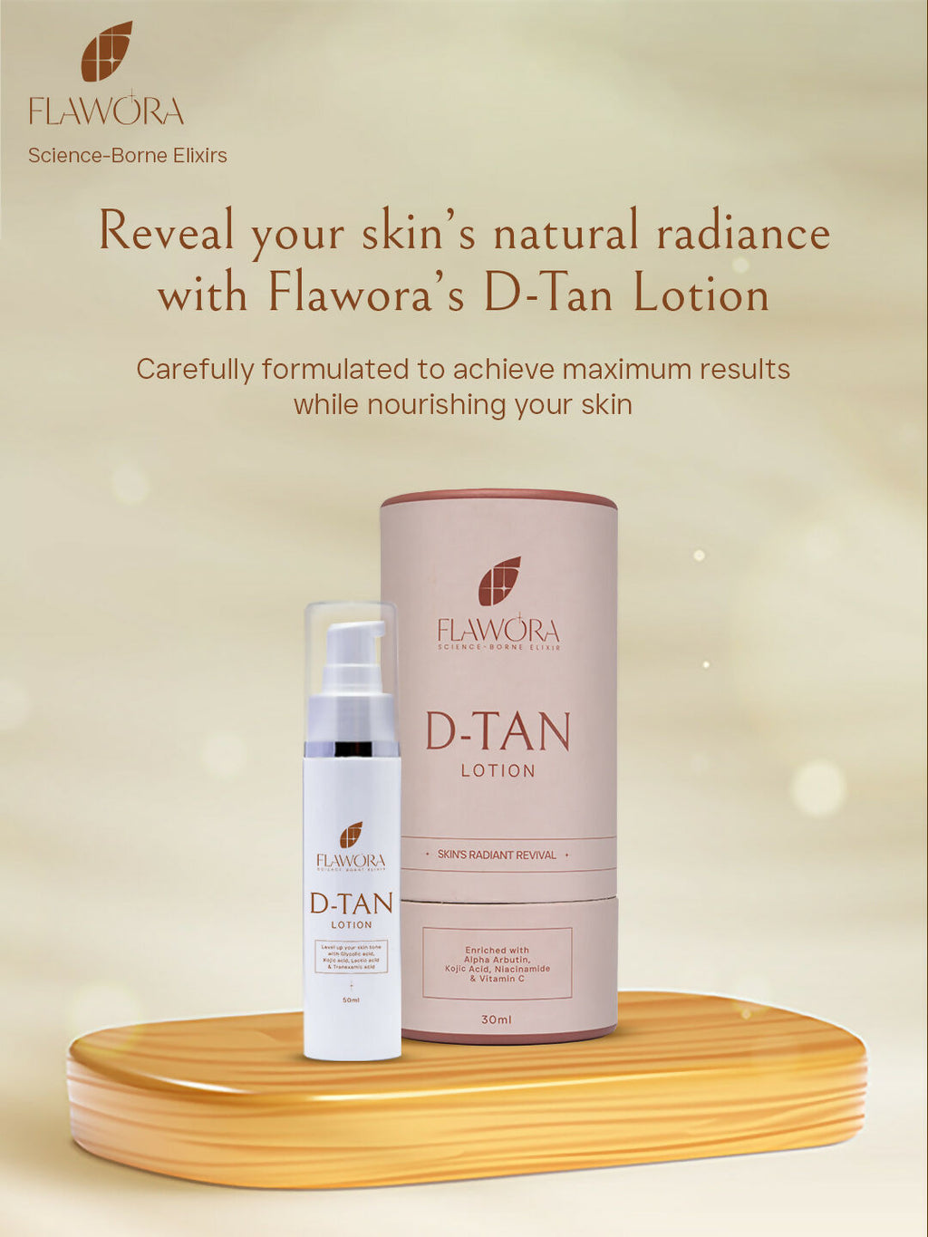 Flawora D-Tan Lotion for Pigmentation & Tan Removal For Dark Spots