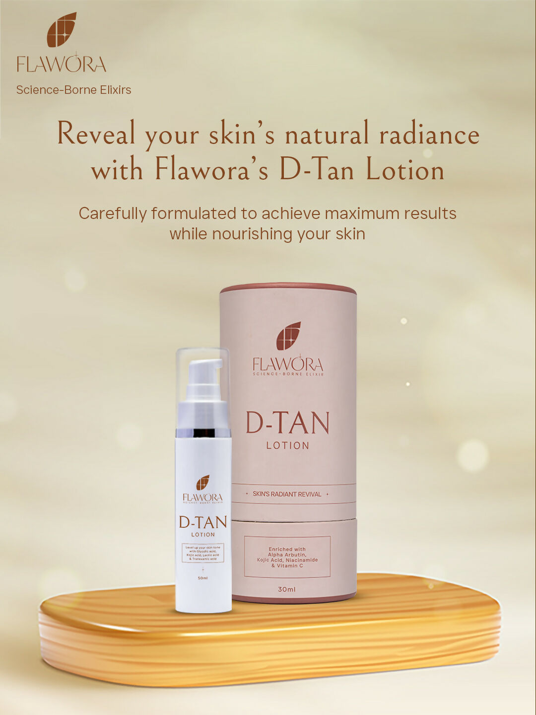 Flawora D-Tan Lotion for Pigmentation & Tan Removal For Dark Spots
