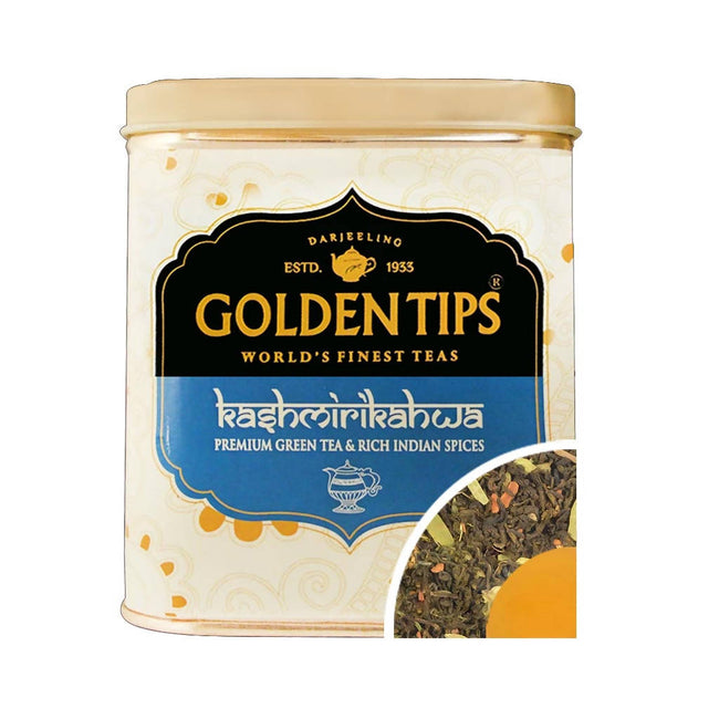 Golden Tips Kashmiri Kahwa Green Tea - Tin Can Main Image