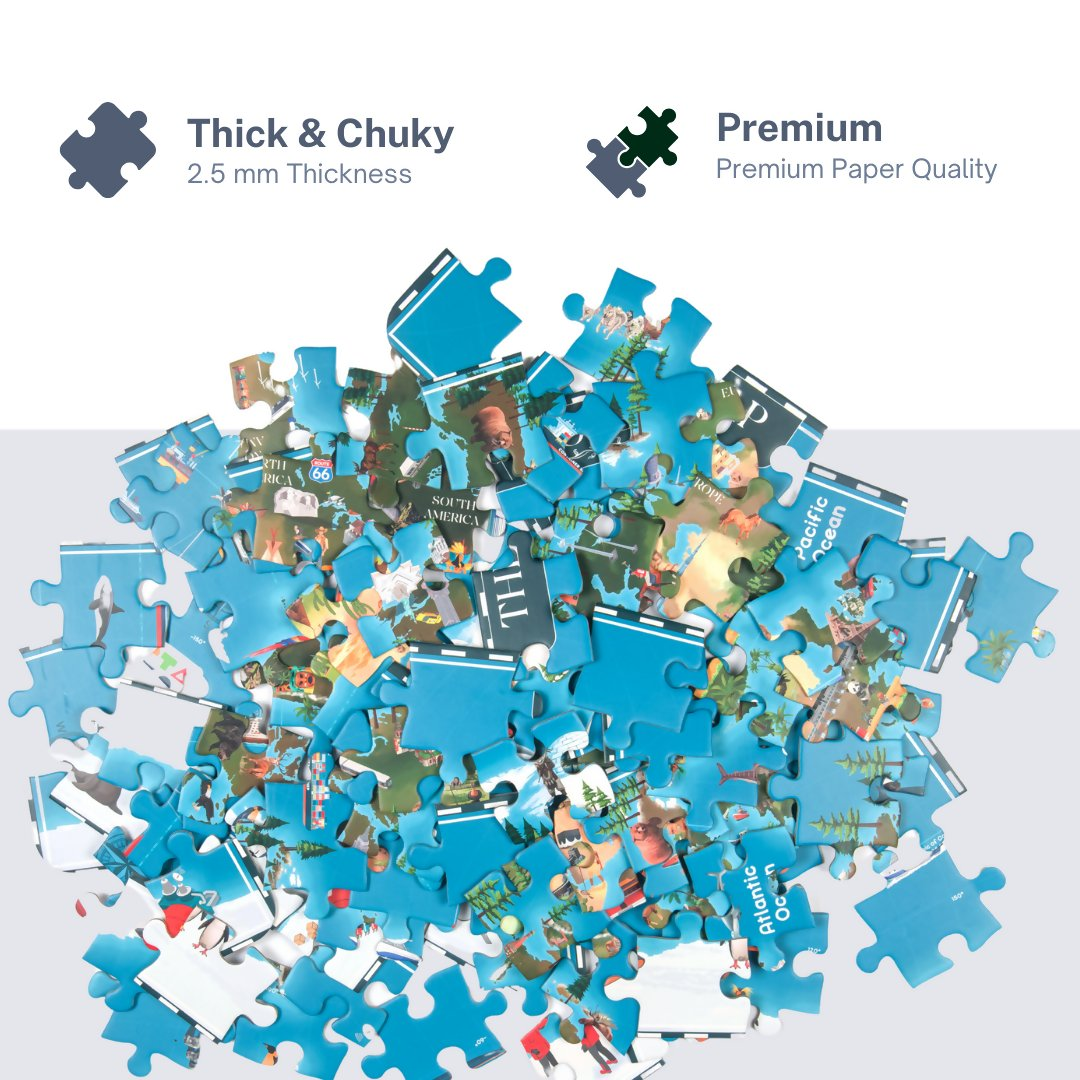 Nesta Toys World Map Jigsaw Puzzle for Kids, Jumbo Floor Puzzle, Educational Toy (6+ Years)