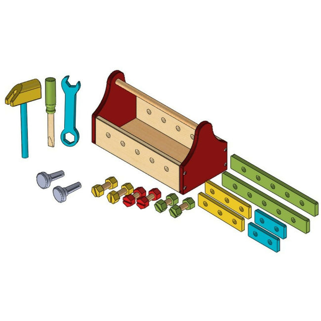 Nesta Toys Wooden Tool Box (24 Pcs) Hover Image