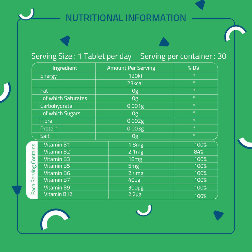 Laurik Vitamin B Complex Tablets With Vegetable B1, B2, B3, B5, B6, B7, B9 & B12 | Hair Growth, Energy & Immunity,Skin