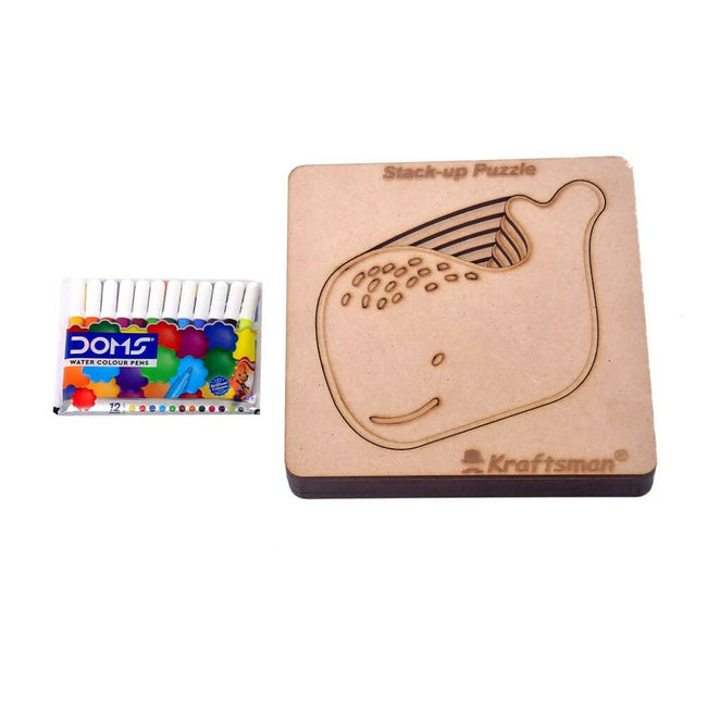 Kraftsman Stack Up Puzzles/ Layered Puzzle Fish Shape For Kids | Color Kit Included | 6 Pieces Puzzle Main Image