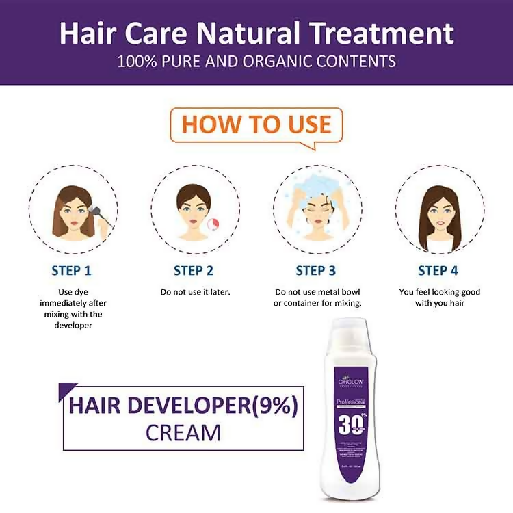 Oxyglow Herbals Professional Hair Color Developer - 30 Volume (9%) Orange