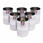 Stainless Steel XL-Big Glass -  Pack of 6