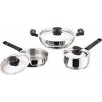 Cookware Stainless Steel - Set of 3 Pieces