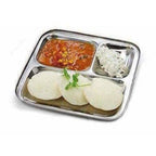 Stainless Steel 3 in 1 Plate with 3 Compartment - Set of 4