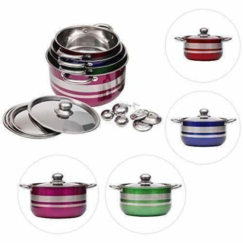 Kitchen Cooking Stainless Steel Gas Induction Cookware Set with Lid - 4 Pieces Hover Image