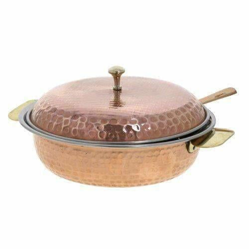 Copper Serving Bowl Tureen with Spoon Hover Image