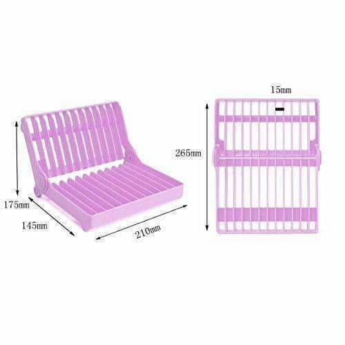 Folding Plastic Kitchen Dish Rack Stand Plate Holder for Bowls Plates - 2 Slots