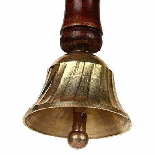 Brass & Wooden Pooja Prayer Ghanta - Indian Hindu Festivals Main Image