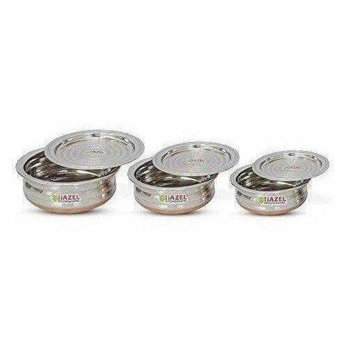 Copper Bottom Kadai Urli with Lid - 3 Pcs Set Main Image