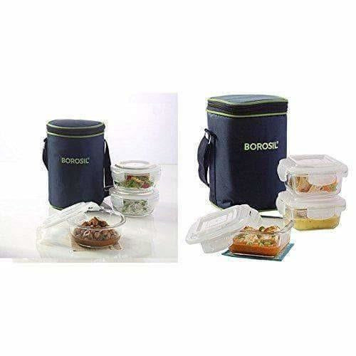 Microwavable Containers with Lunch Bag, 400ml, Set of 3