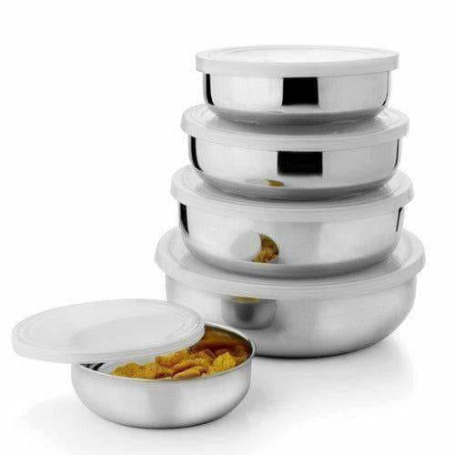 Stainless Steel Air Tight Lid Bowl Set Of 5 Hover Image