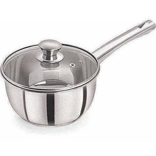 Stainless Steel Sandwich Base Dlx Sauce Pan with Glass Lid Hover Image