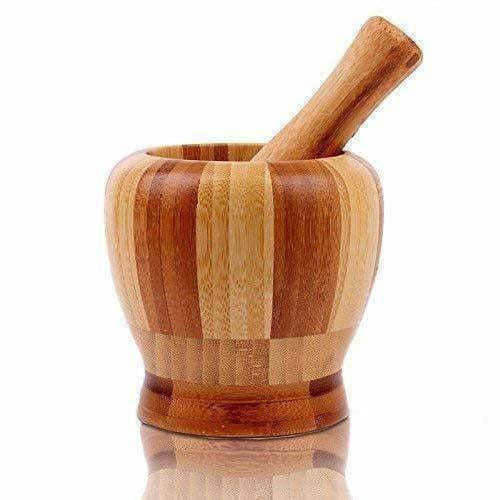 Wooden Motar Pestle Set (Brown)